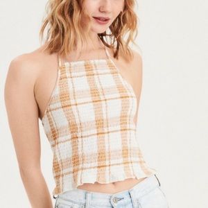American Eagle Smocked Halter Top Size L